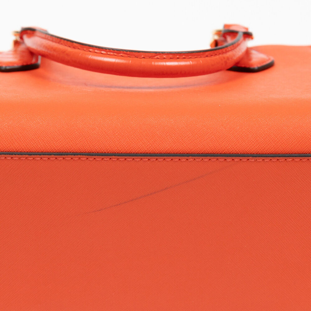 MICHAEL Michael Kors Marilyn Leather Satchel Orange 220017 - Picture 6 of 7
